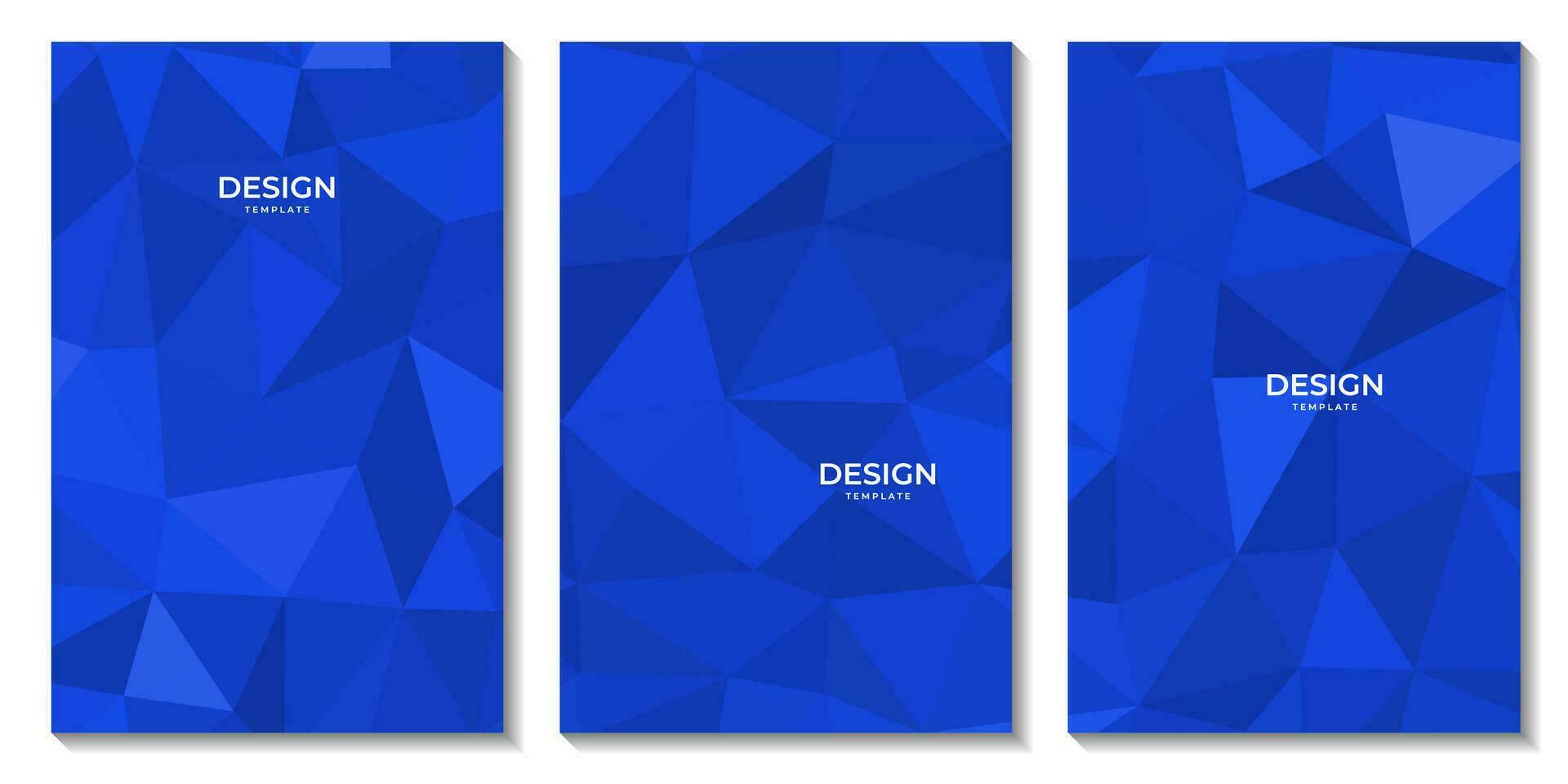 set of flyers abstract blue background with triangles for business vector
