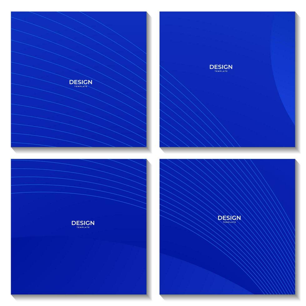 set of blue wave abstract gradient background for business vector