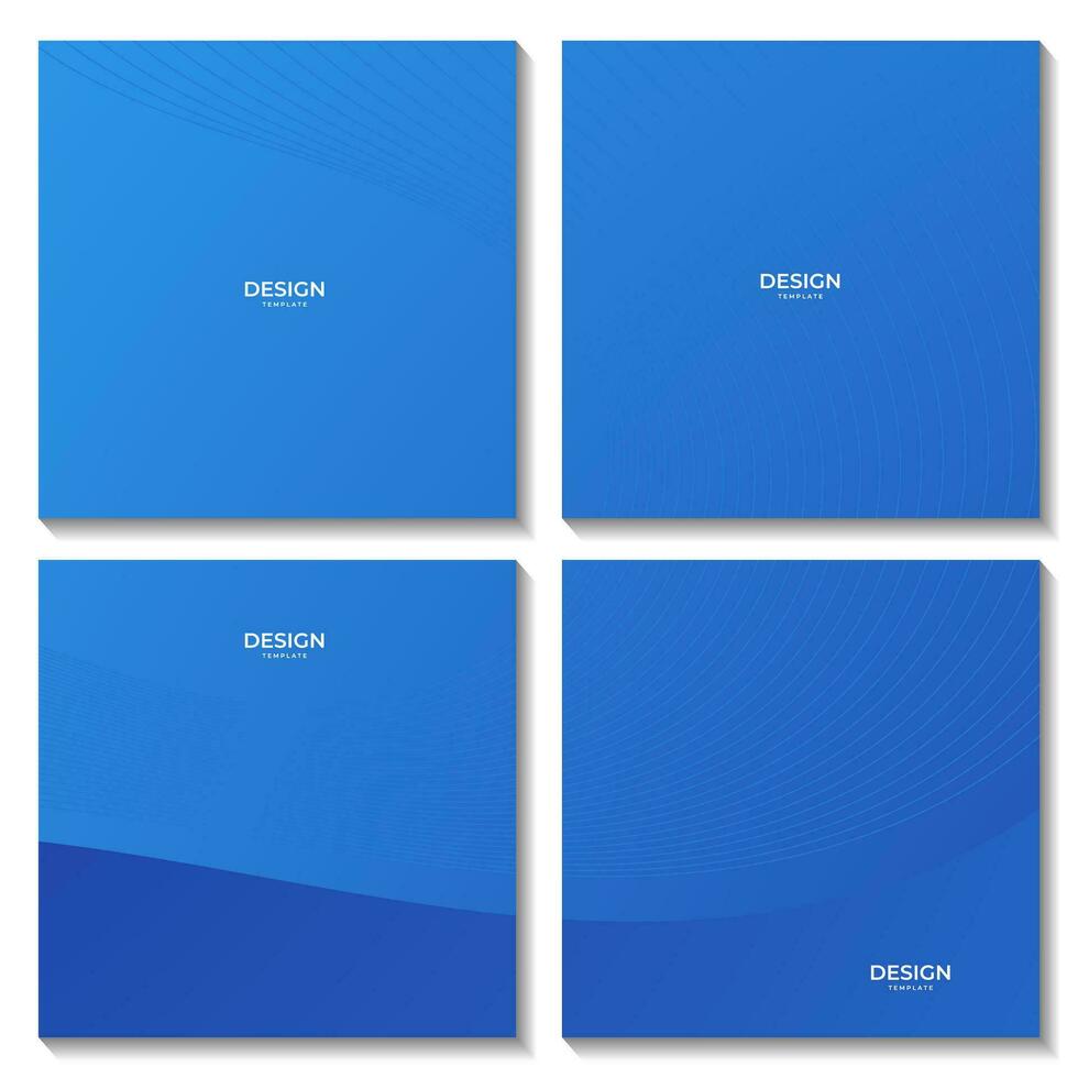 a set of blue wave abstract gradient background vector