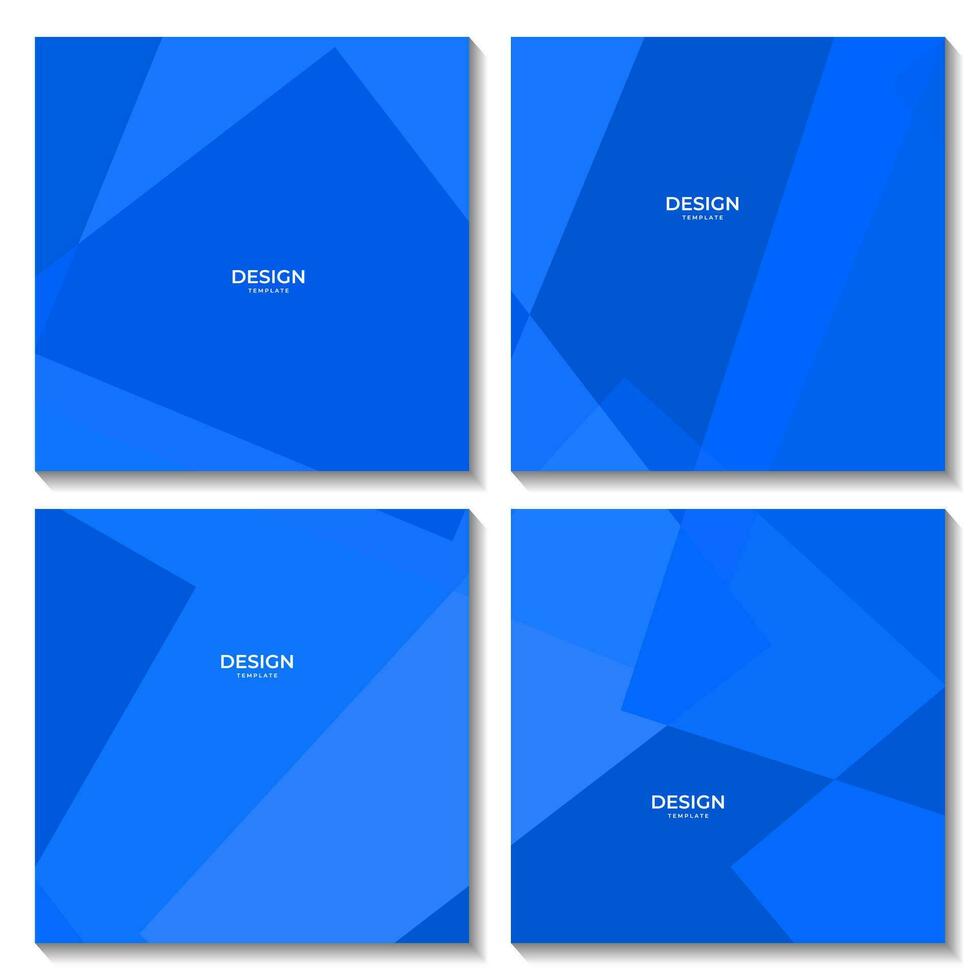 set of abstract modern geometric blue background vector