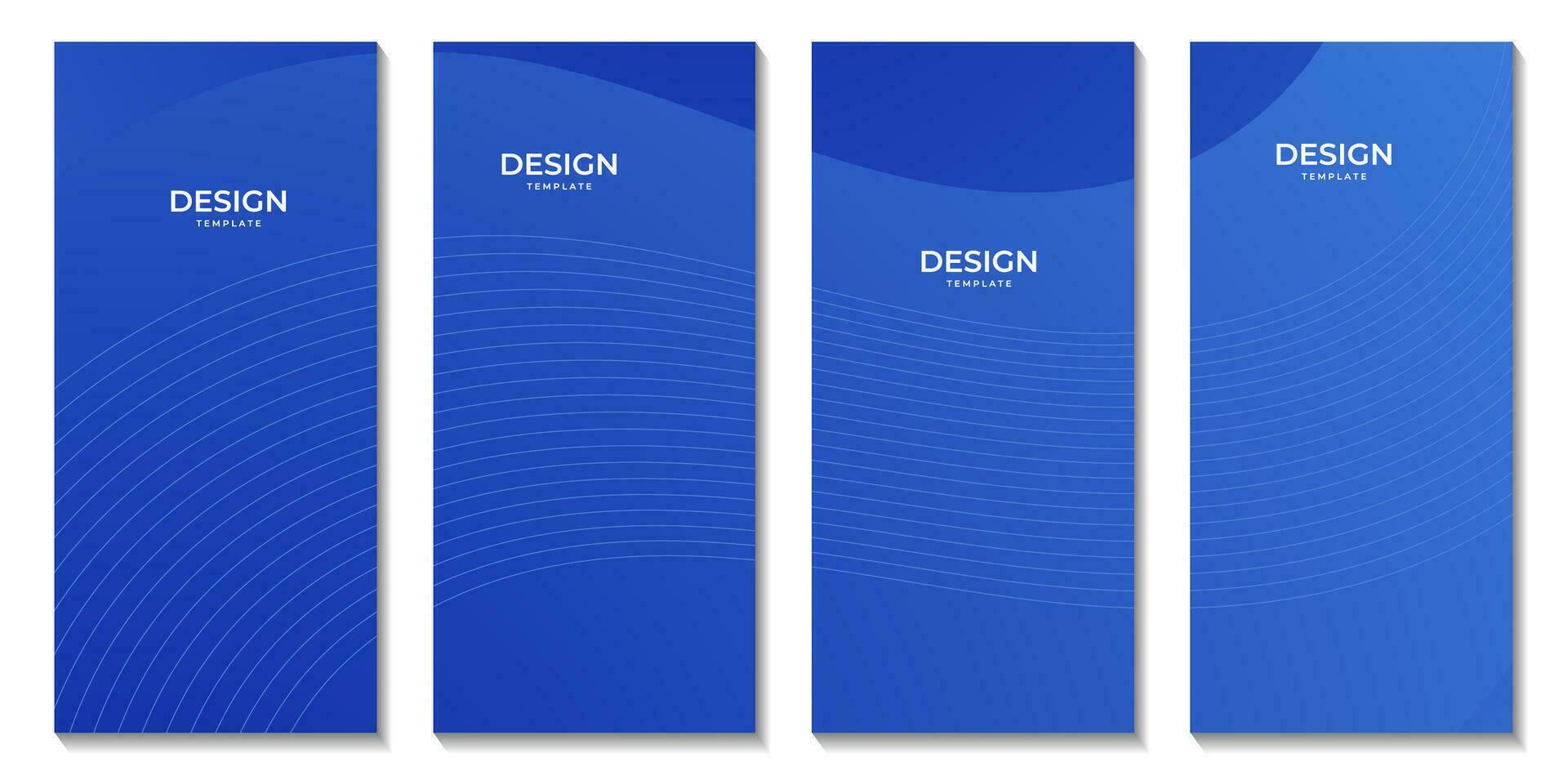 set of brochures simple abstract blue wave gradient background for business vector