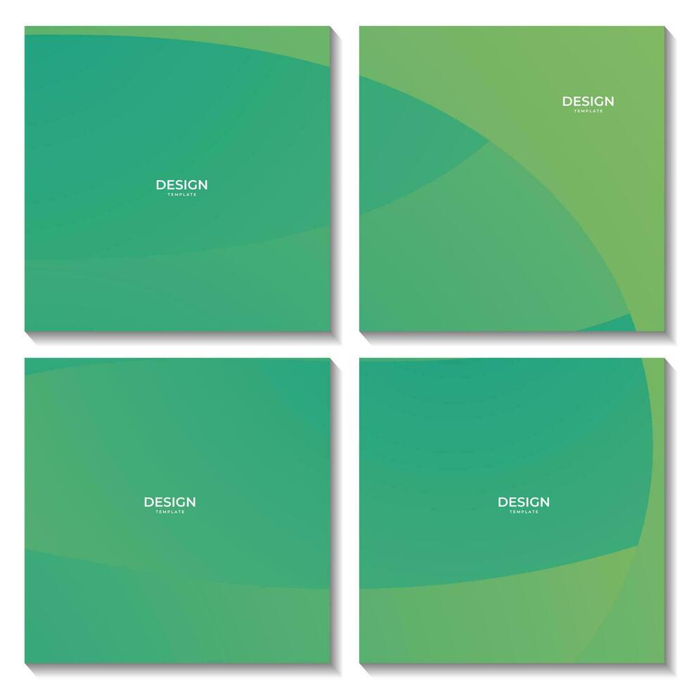 abstract green wave organic background template for social media post vector