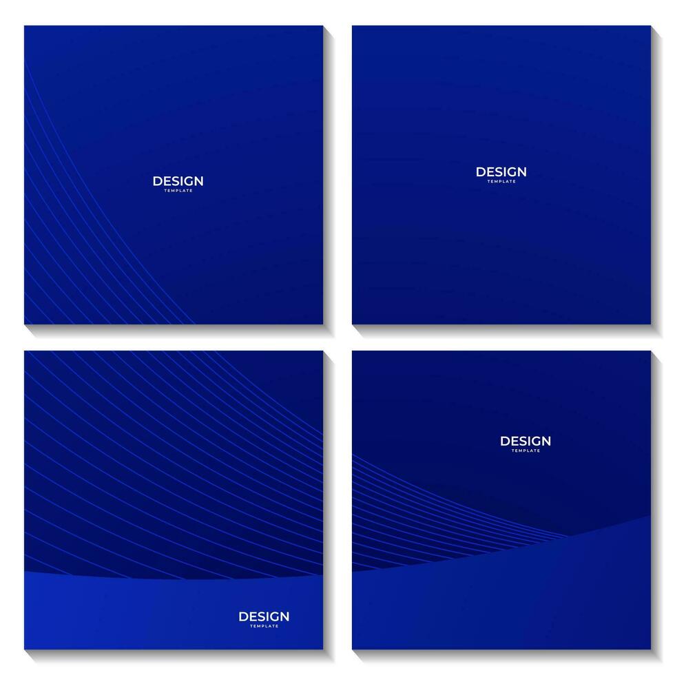 blue squares set abstract gradient background with lines vector