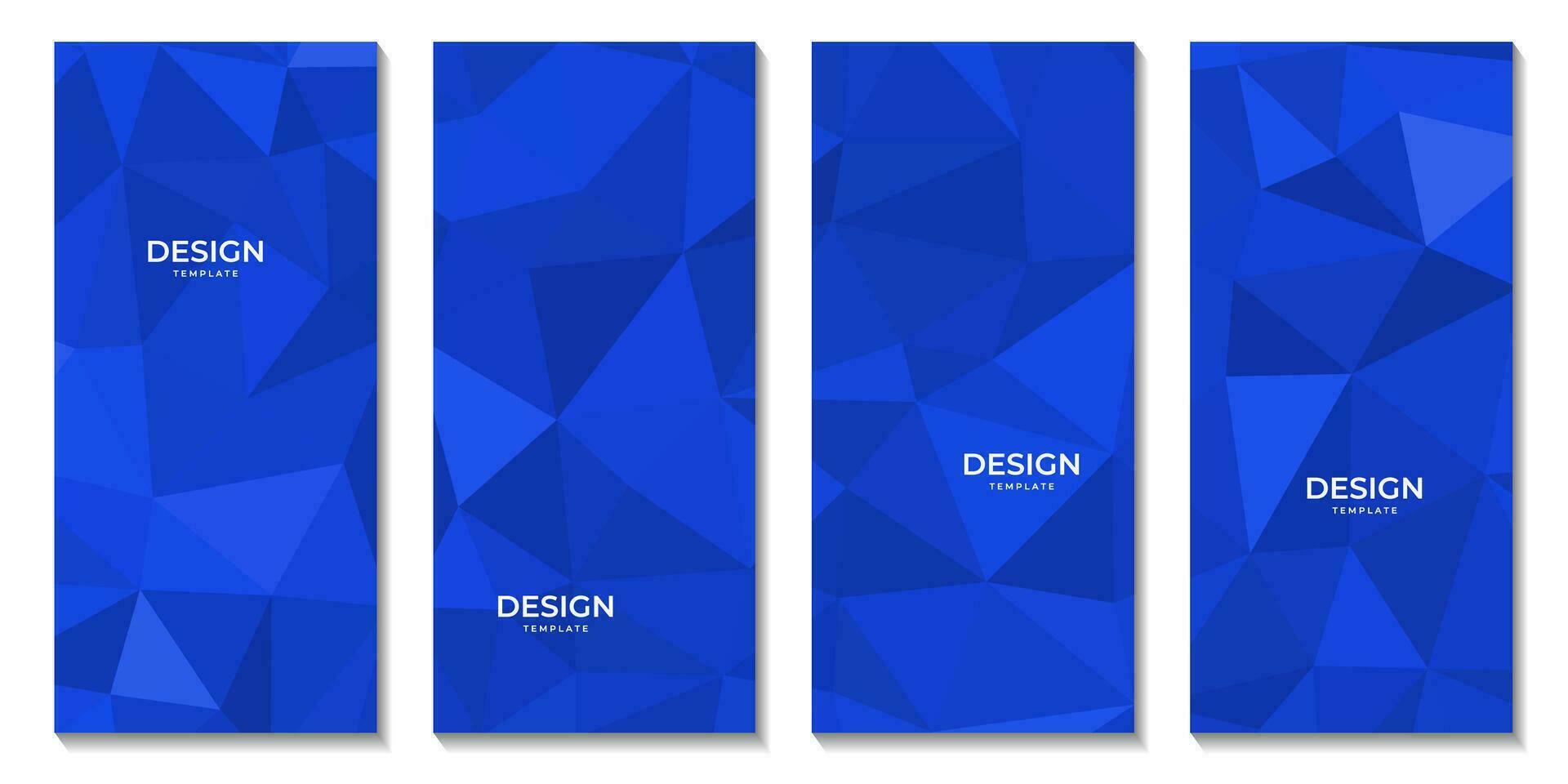 set of brochures abstract blue background with triangles for business vector