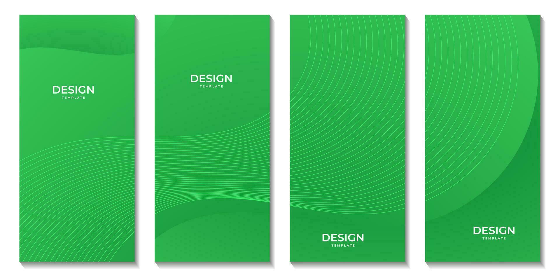 abstract green brochures gradient colorful wave background for business vector