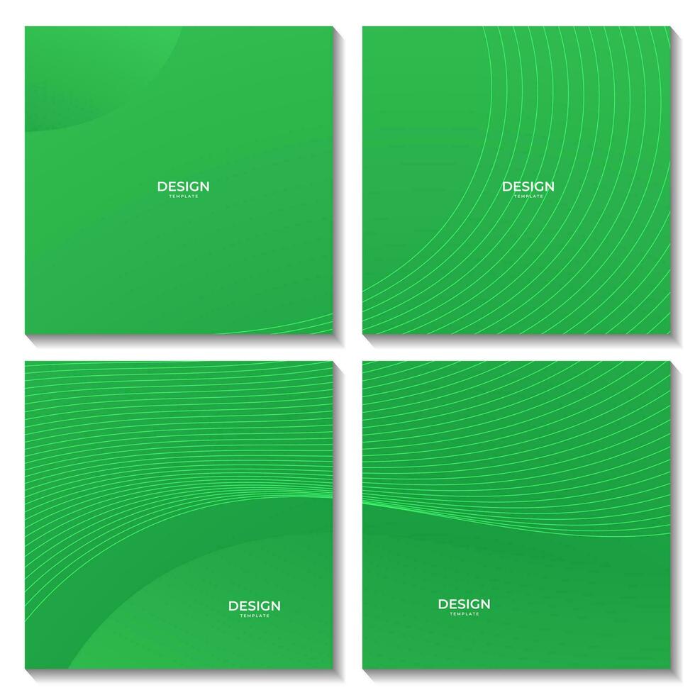 set of abstract green gradient colorful wave background for business vector