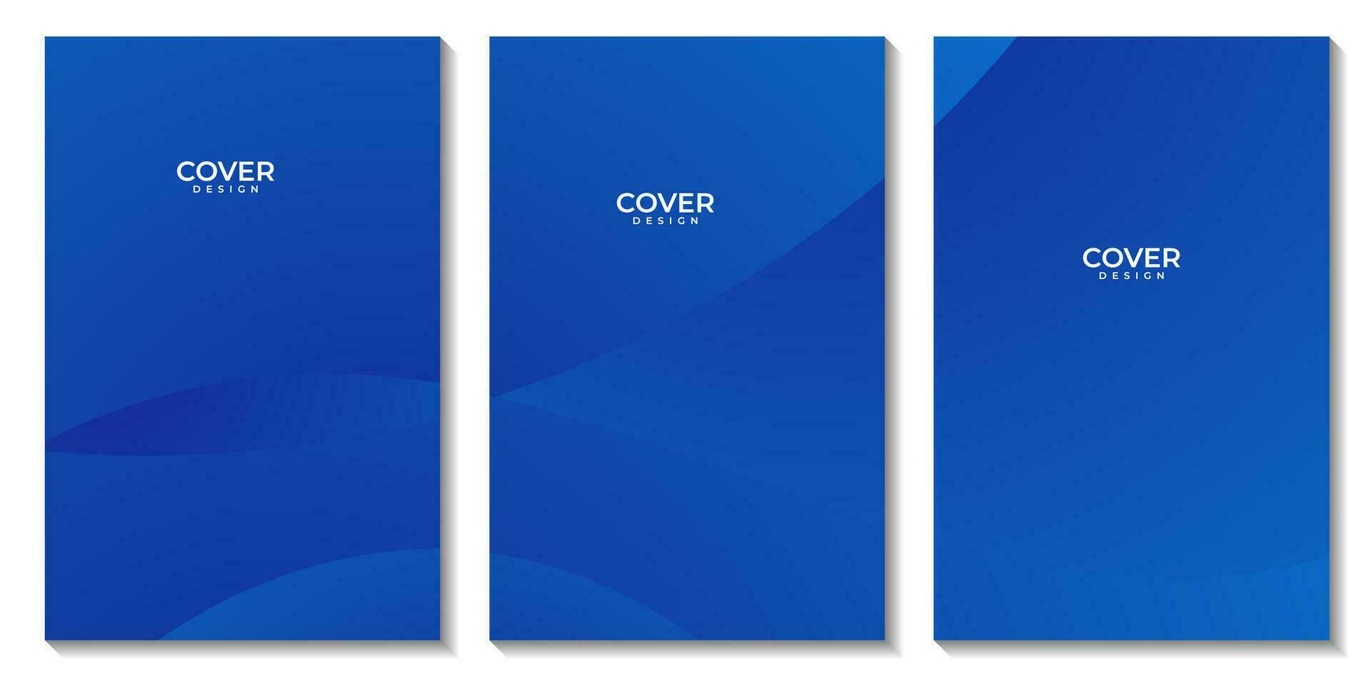 set of flyers abstract blue gradient background with waves for business vector