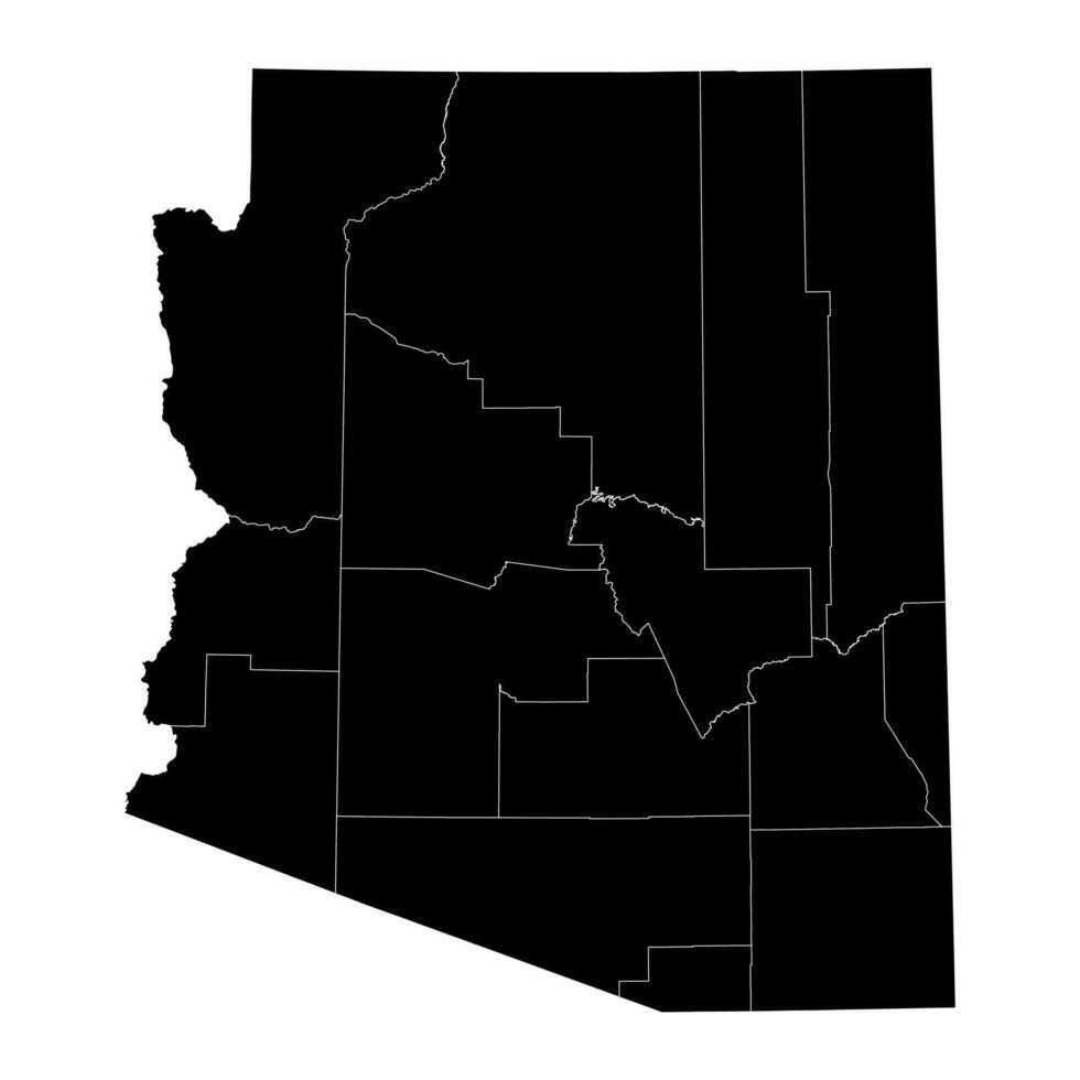 Arizona estado mapa con condados vector ilustración.