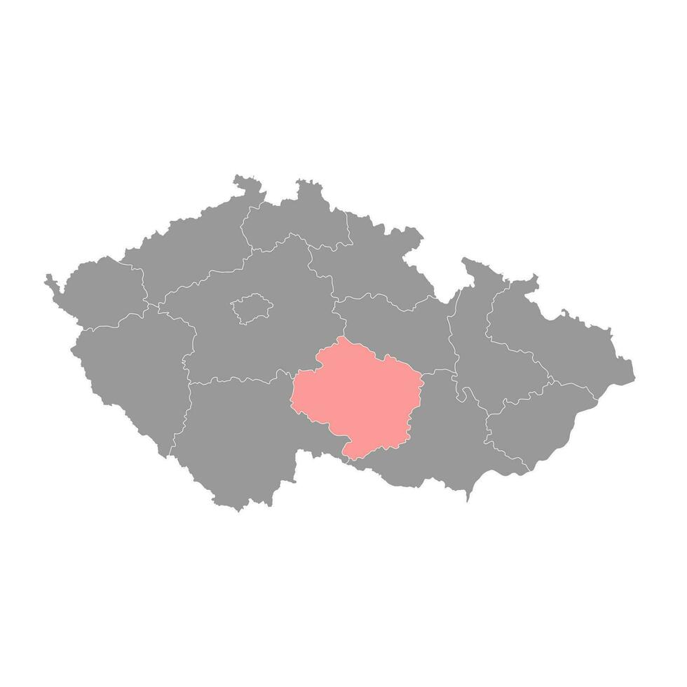 Vysocina region administrative unit of the Czech Republic. Vector illustration.