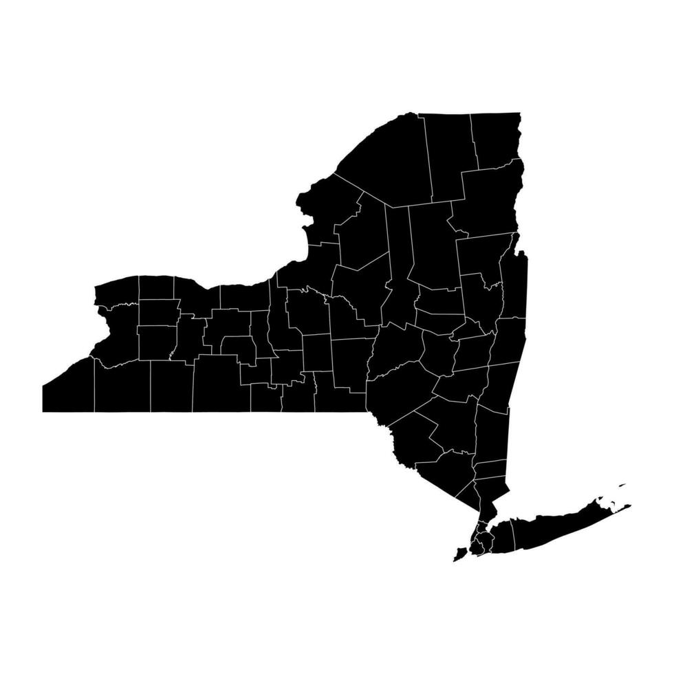 New York state map with counties. Vector illustration.