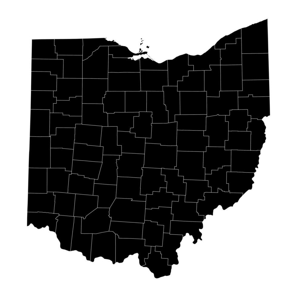 Ohio state map with counties. Vector illustration.