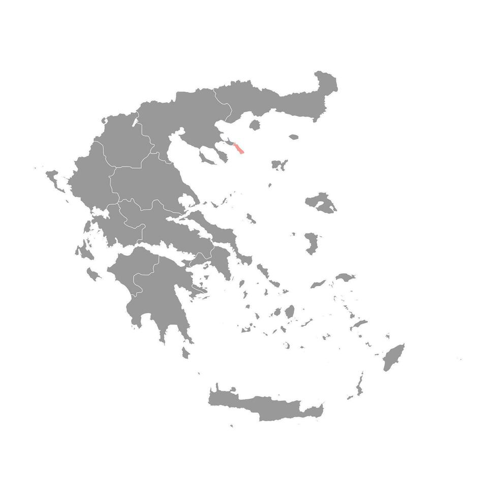 monástico comunidad de montar athos mapa, autónomo región de Grecia. vector ilustración.