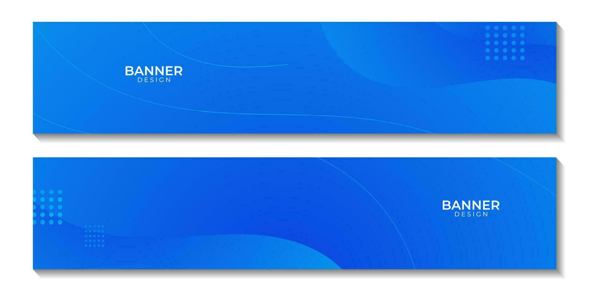 abstract blue wave banners geometric background vector