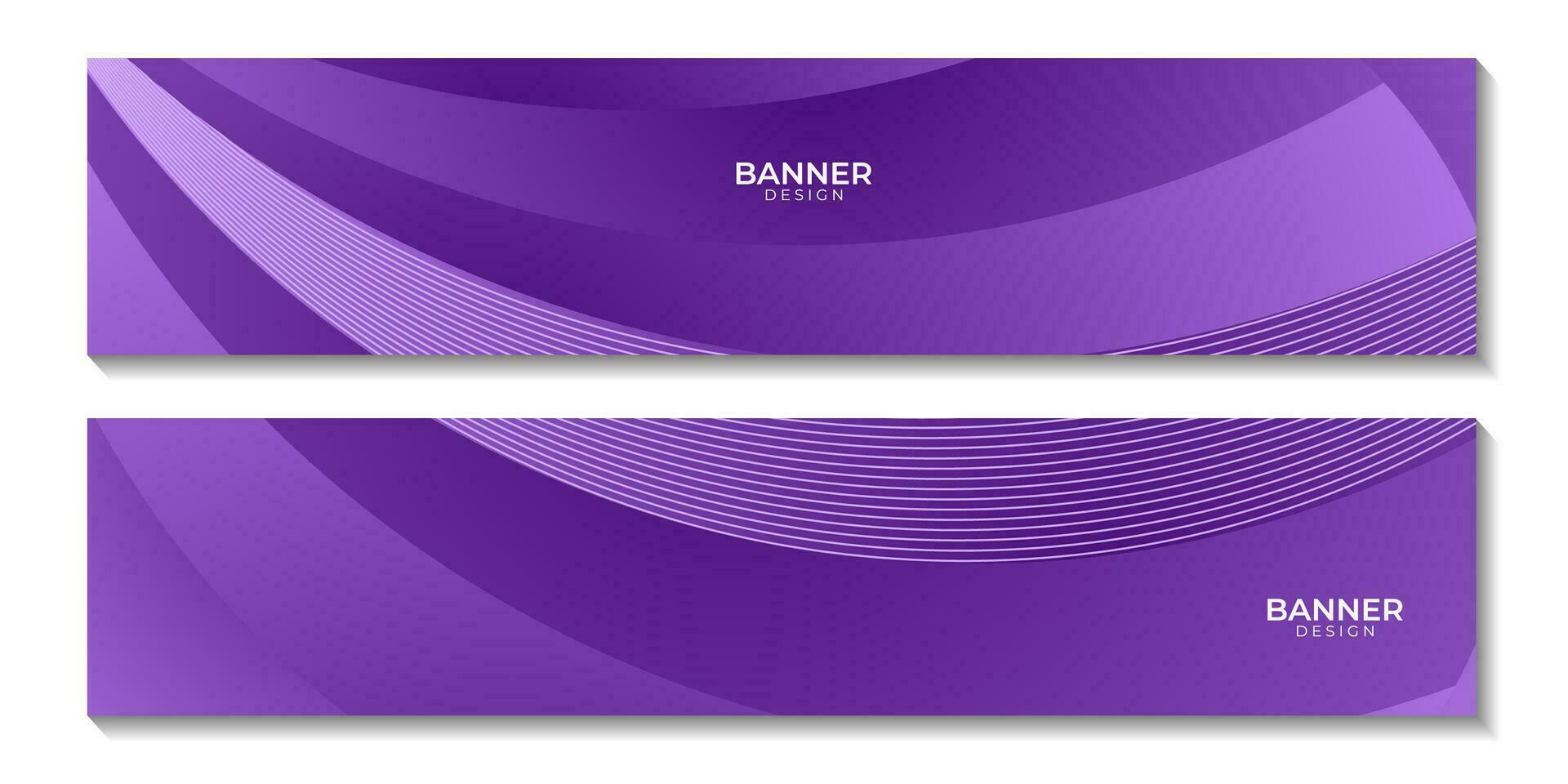 banners with purple gradient wave simple background vector