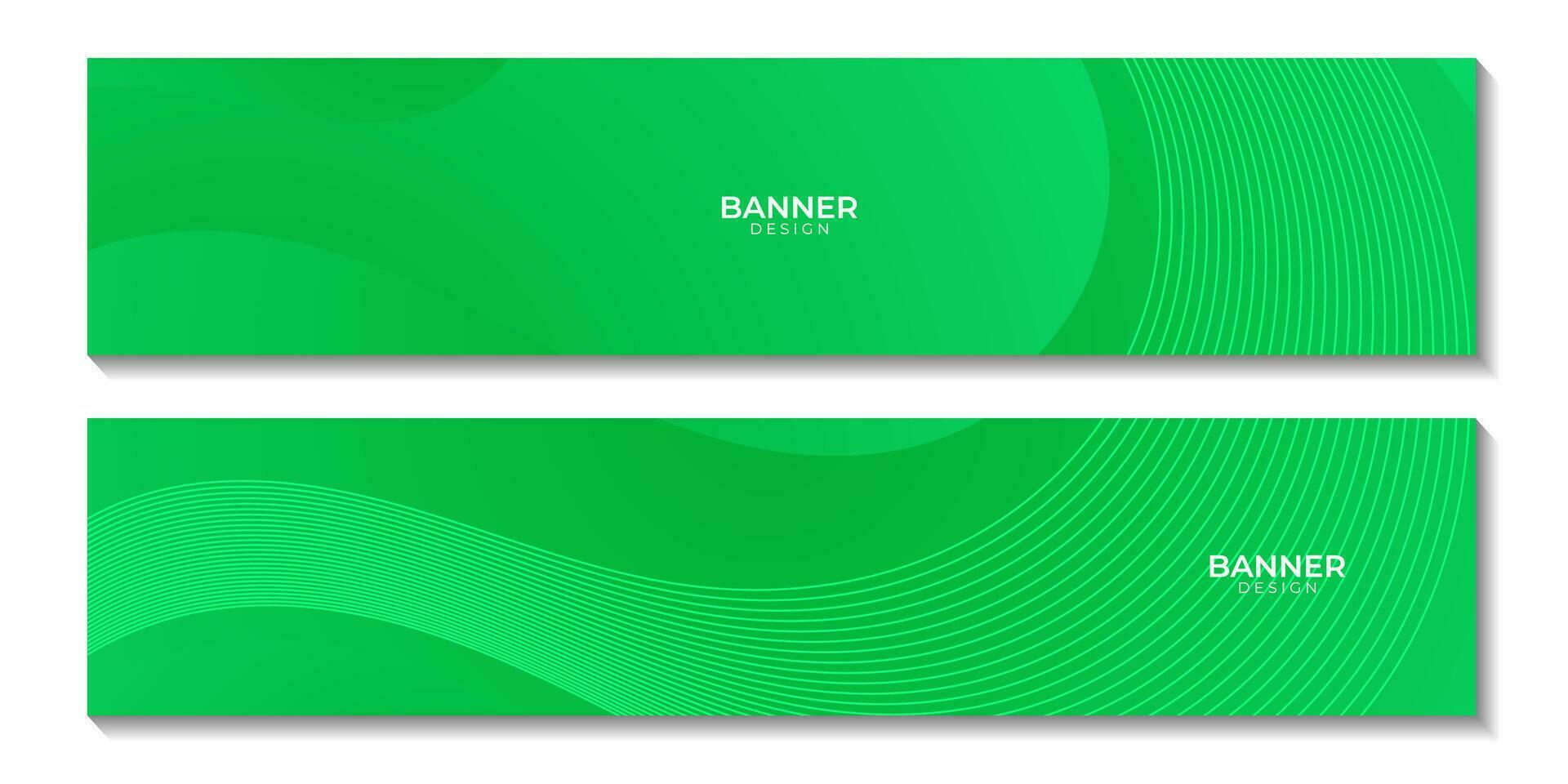 banners with abstract green gradient organic background vector