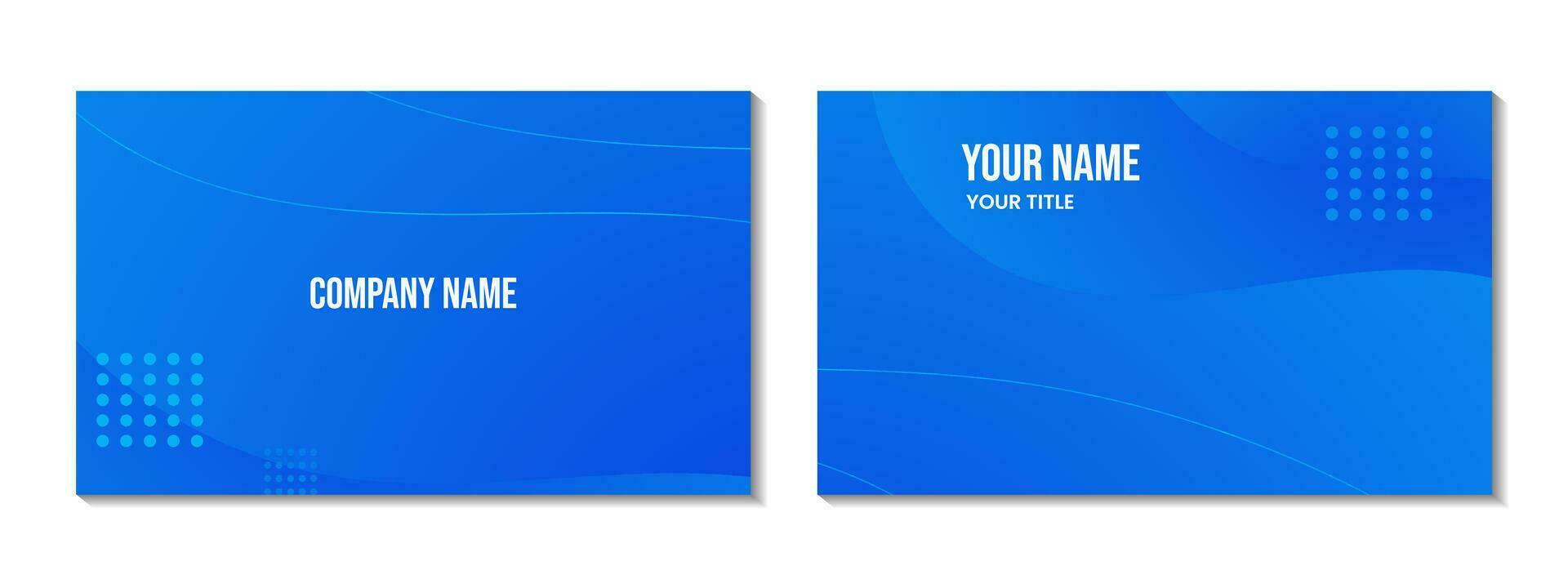 abstract blue wave business card geometric background vector