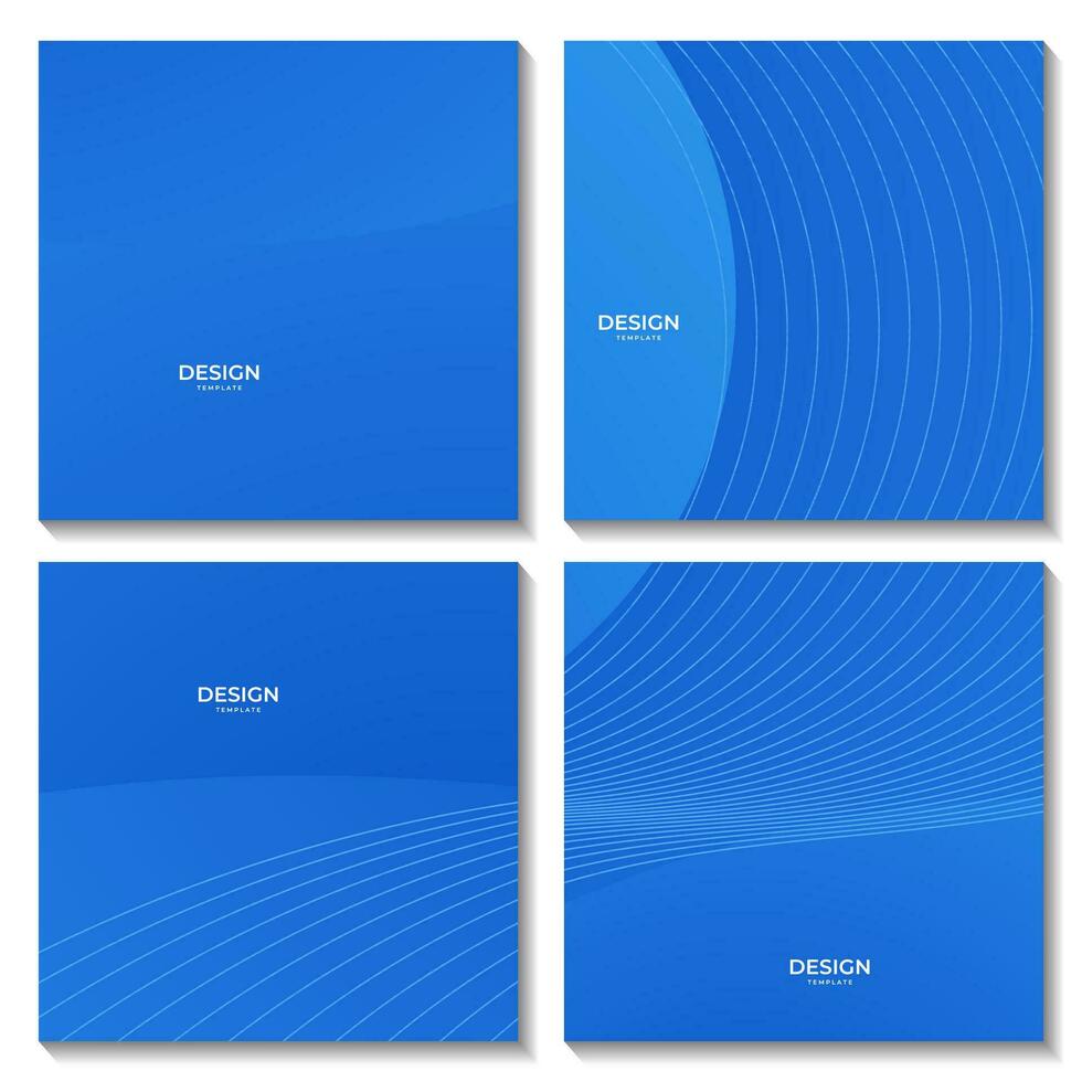 set of abstract blue wave background for business vector