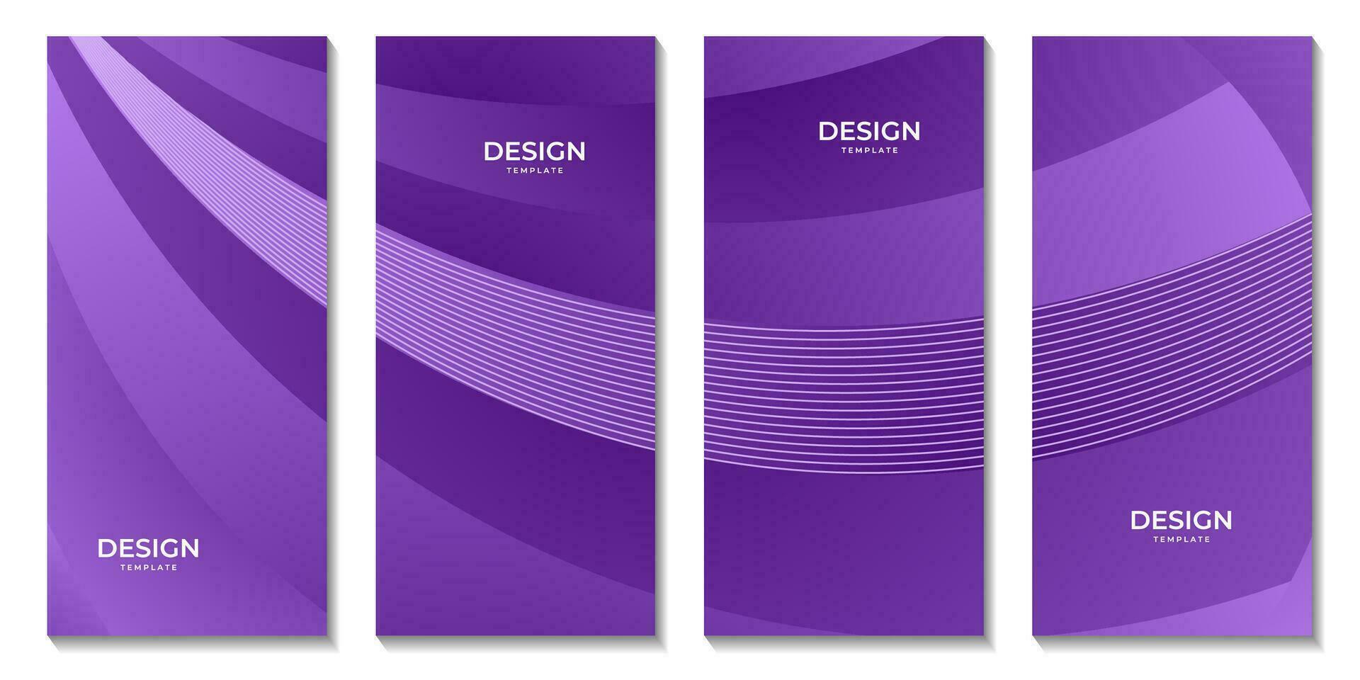 brochures with purple gradient wave simple background vector