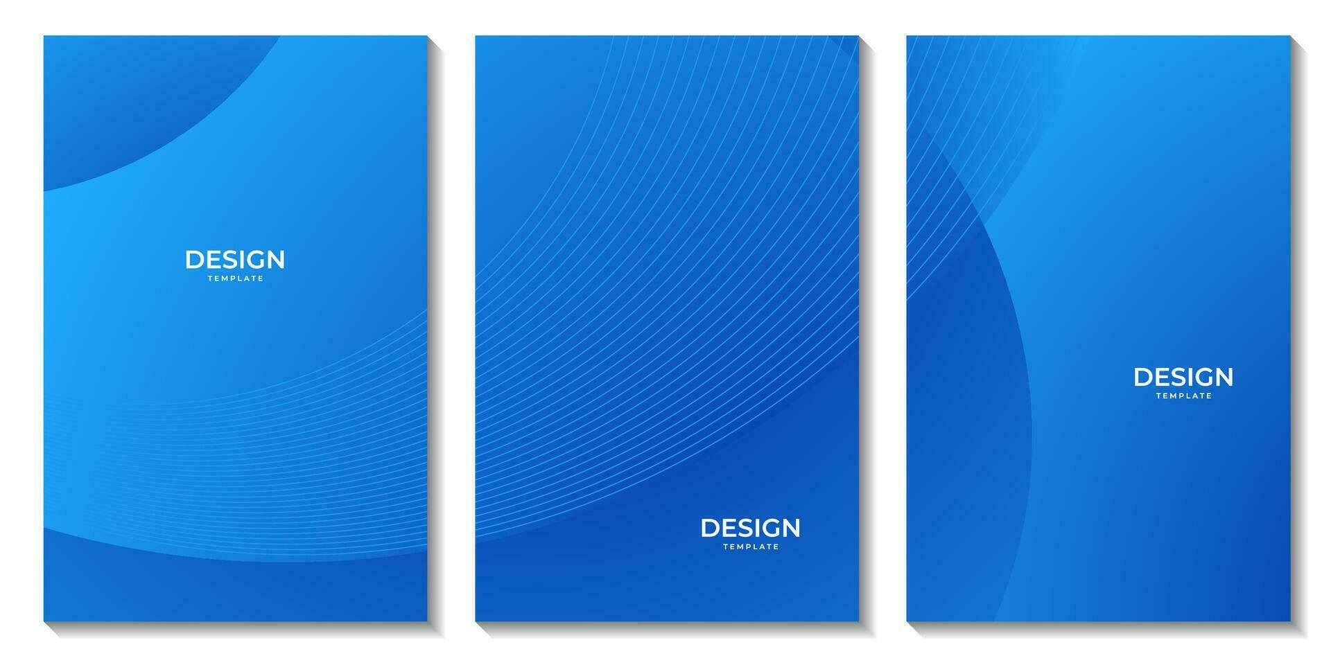 set of flyers. set of book covers. abstract blue organic gradient background vector