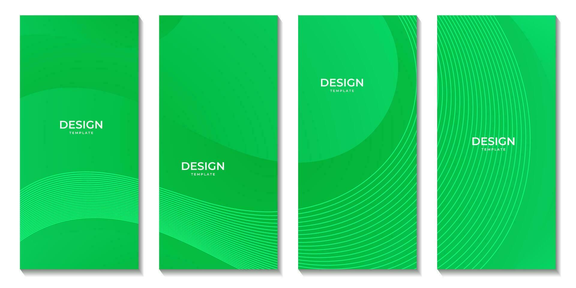 conjunto de folletos con resumen verde degradado orgánico antecedentes vector