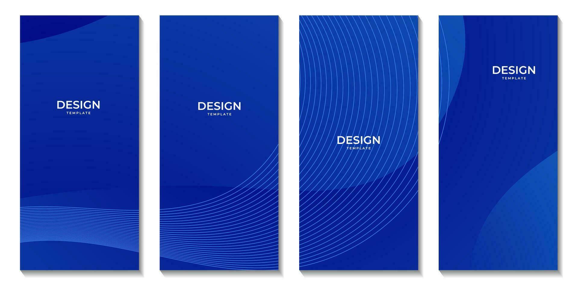conjunto de folletos sencillo azul ola degradado vector antecedentes para negocio