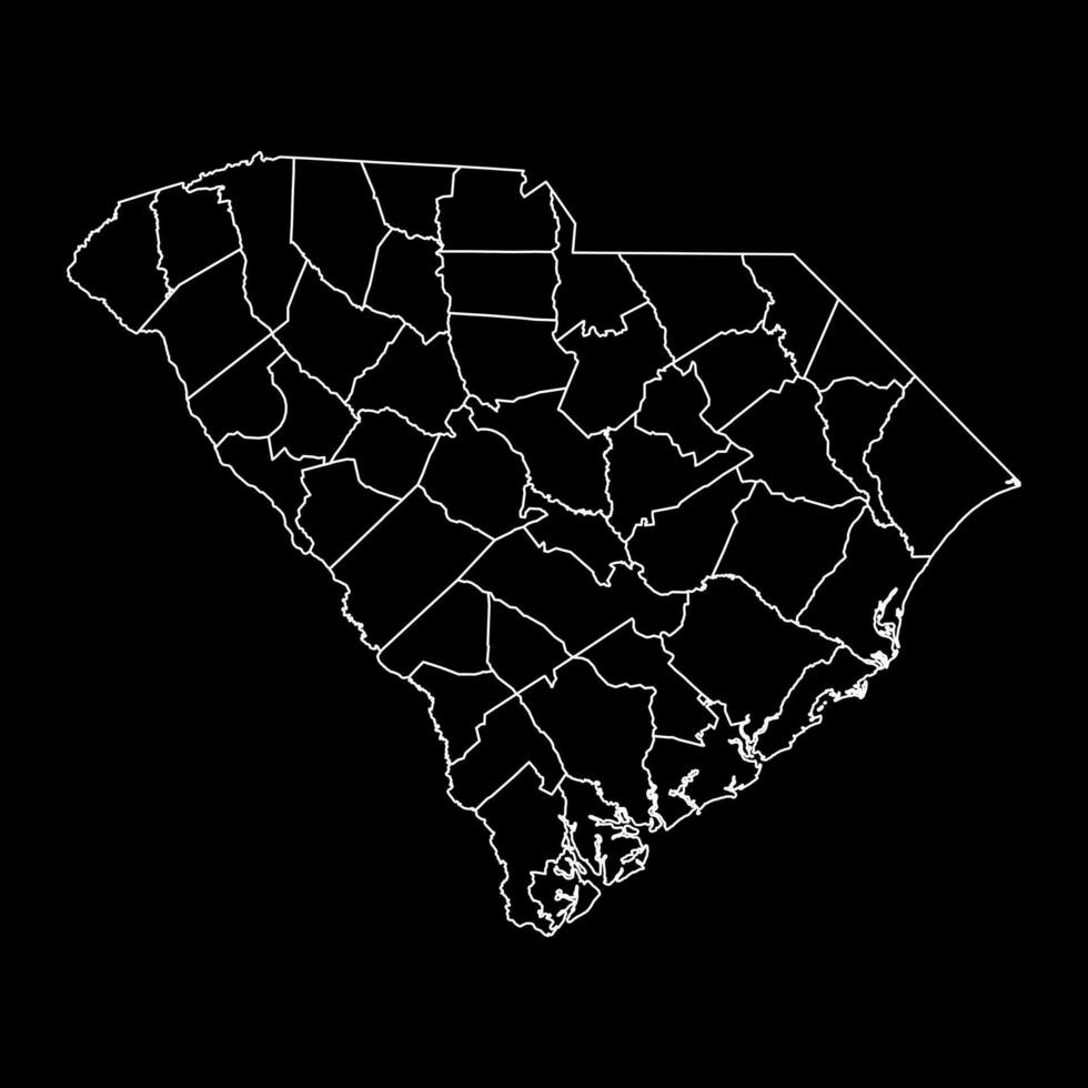 South Carolina state map with counties. Vector illustration.