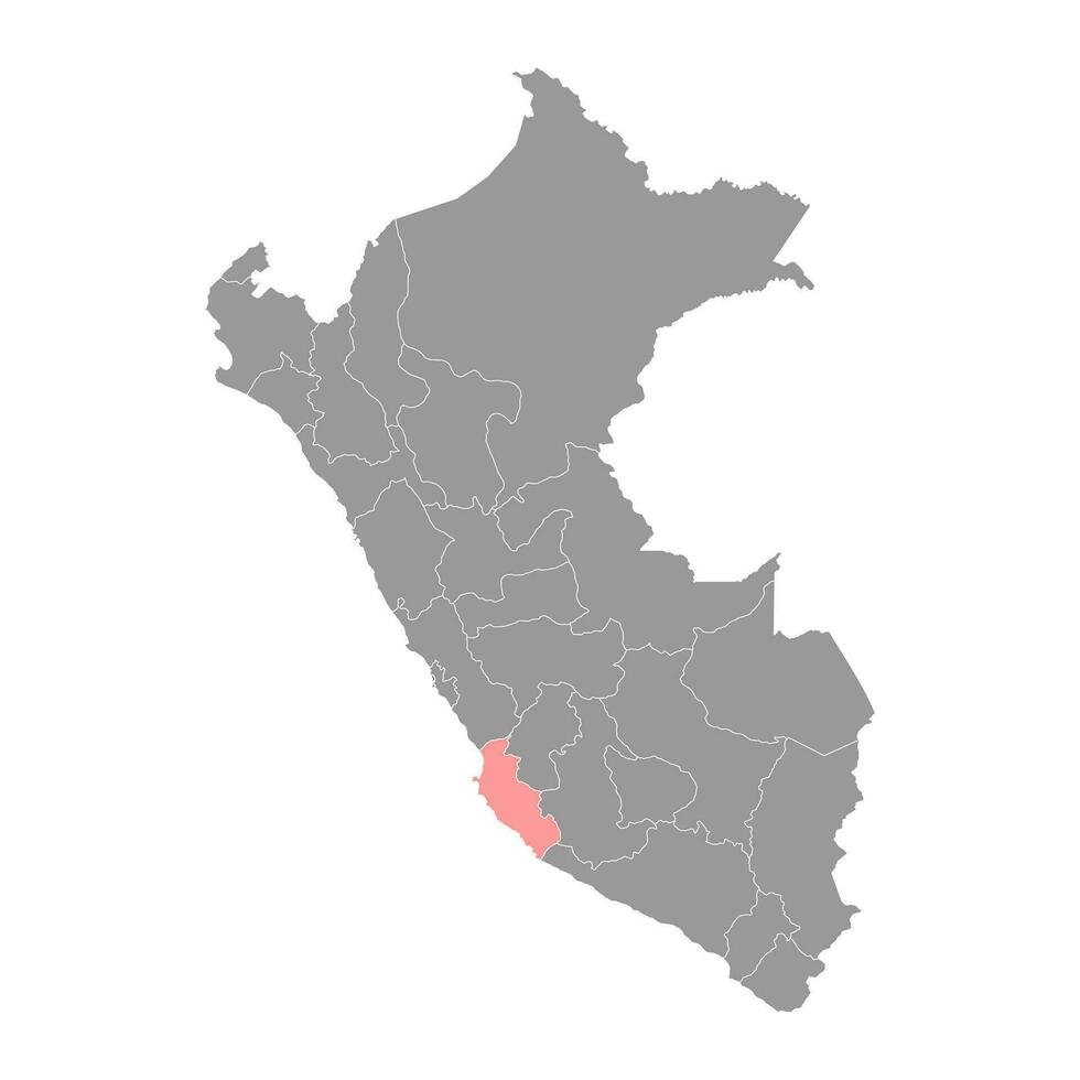 ica mapa, región en Perú. vector ilustración.