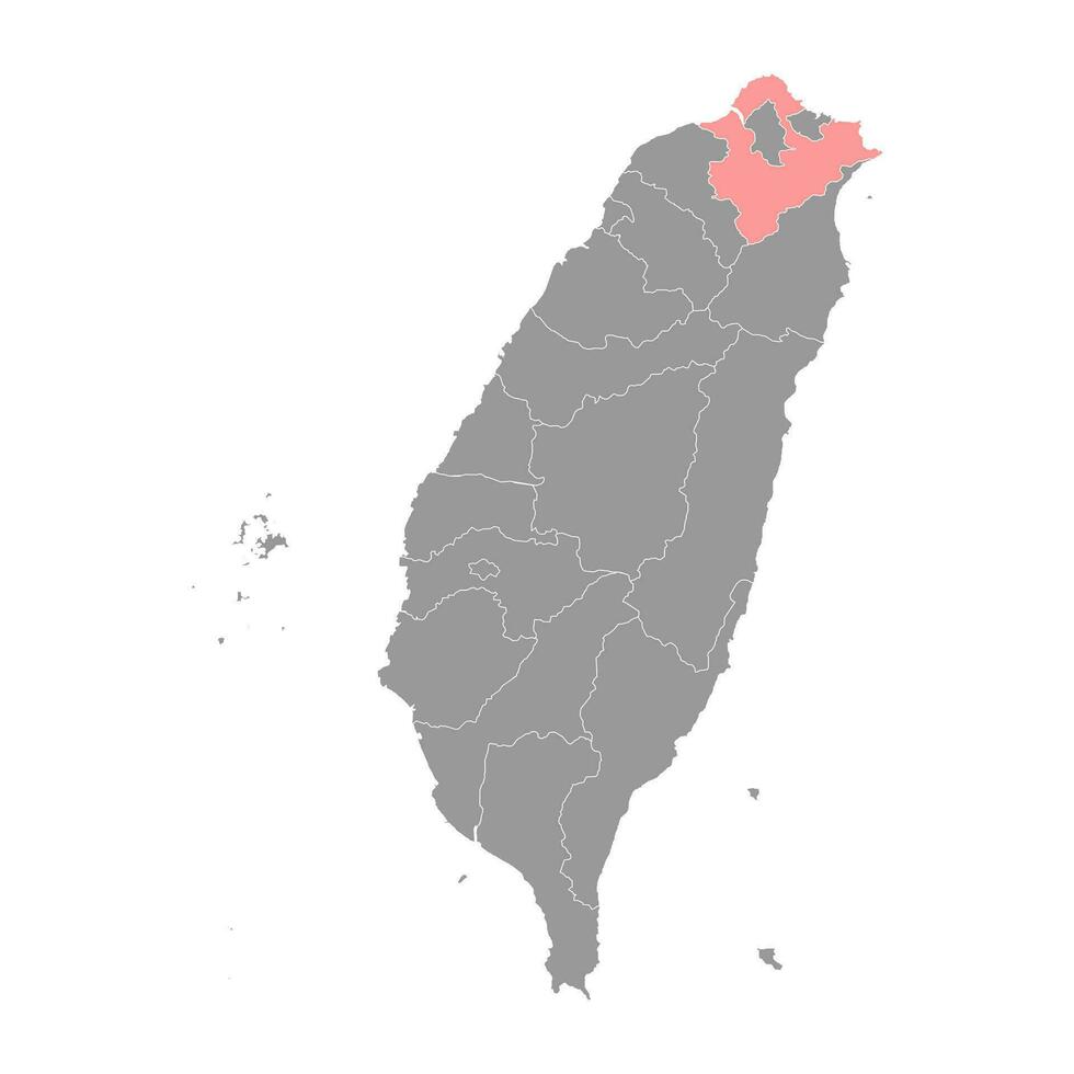 New Taipei City map, special municipality of the Republic of China, Taiwan. Vector illustration.