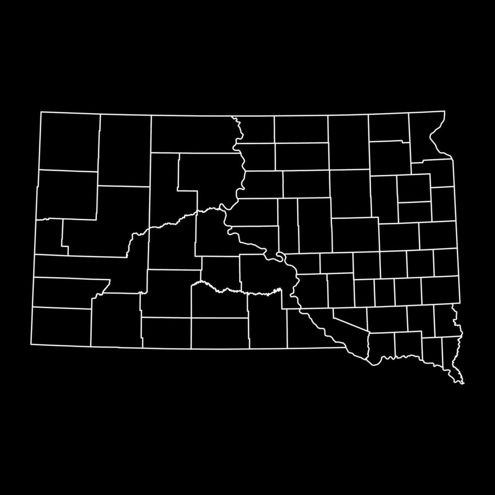 South Dakota state map with counties. Vector illustration.