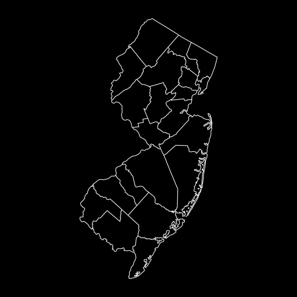 New Jersey state map with counties. Vector illustration.