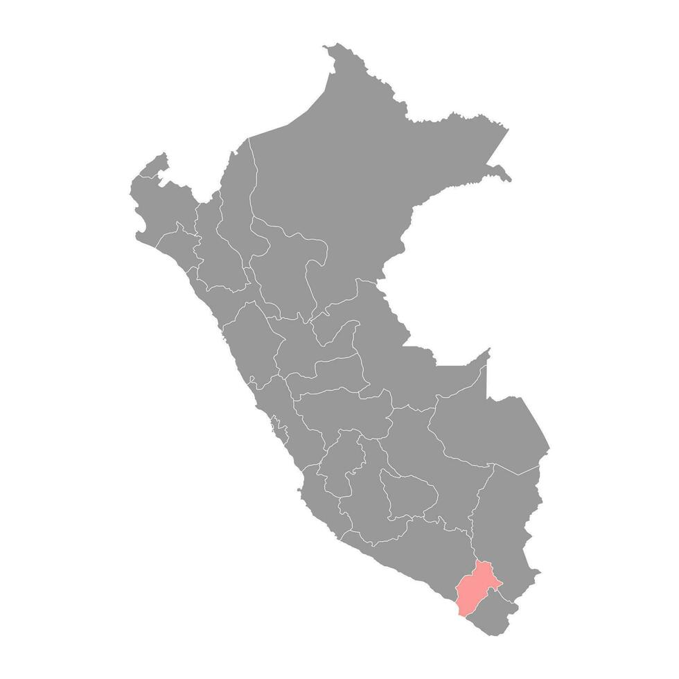 moquegua mapa, región en Perú. vector ilustración.