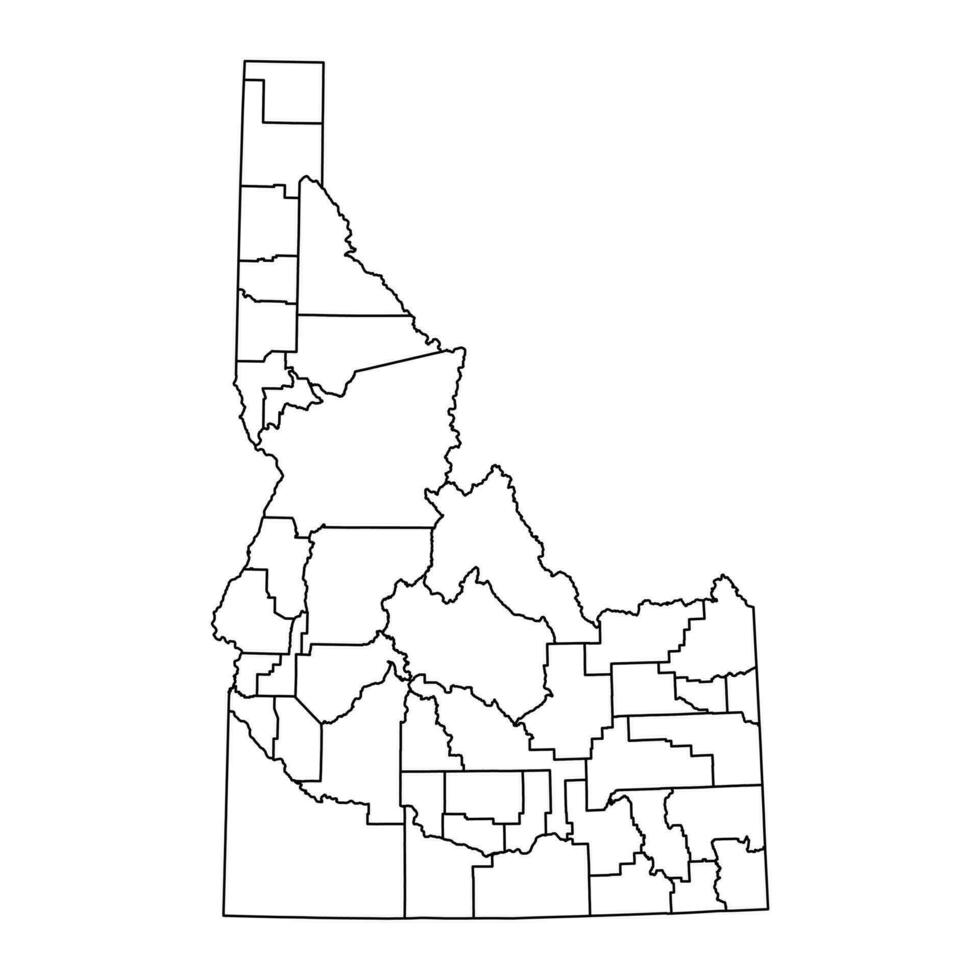 Idaho state map with counties. Vector illustration.