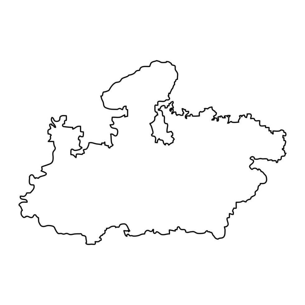 madhya Pradesh estado mapa, administrativo división de India. vector ilustración.