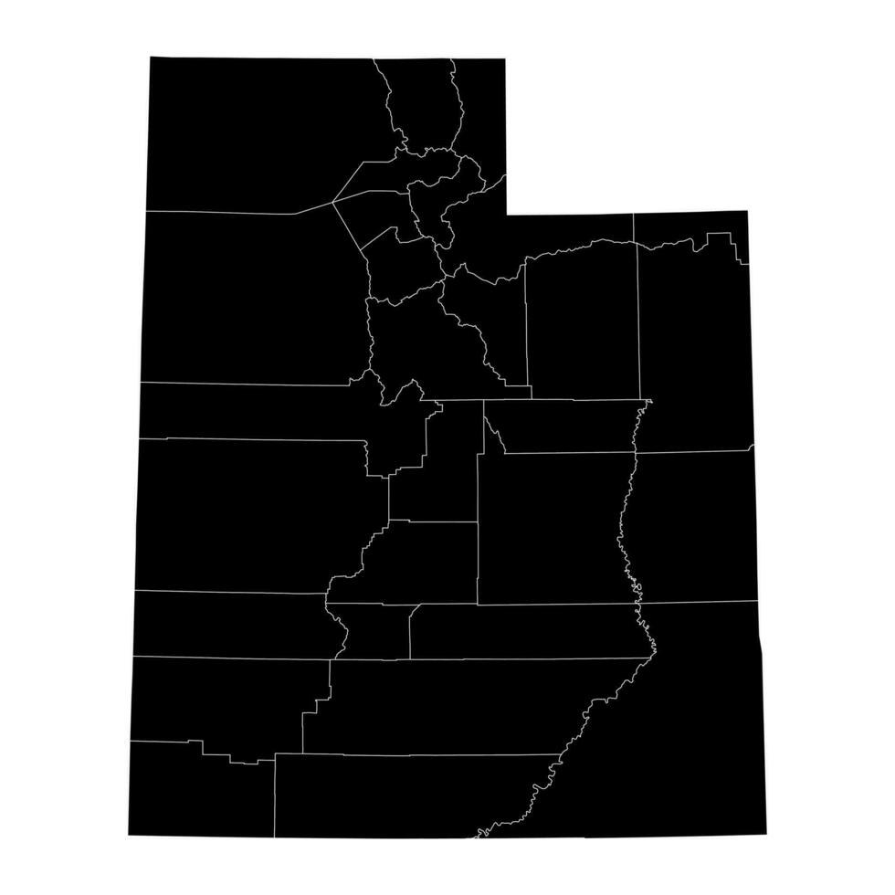 Utah state map with counties. Vector illustration.