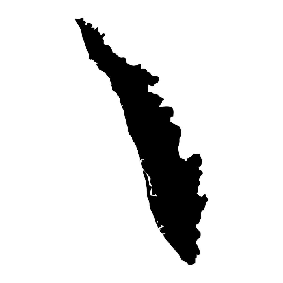 Kerala state map, administrative division of India. Vector illustration.