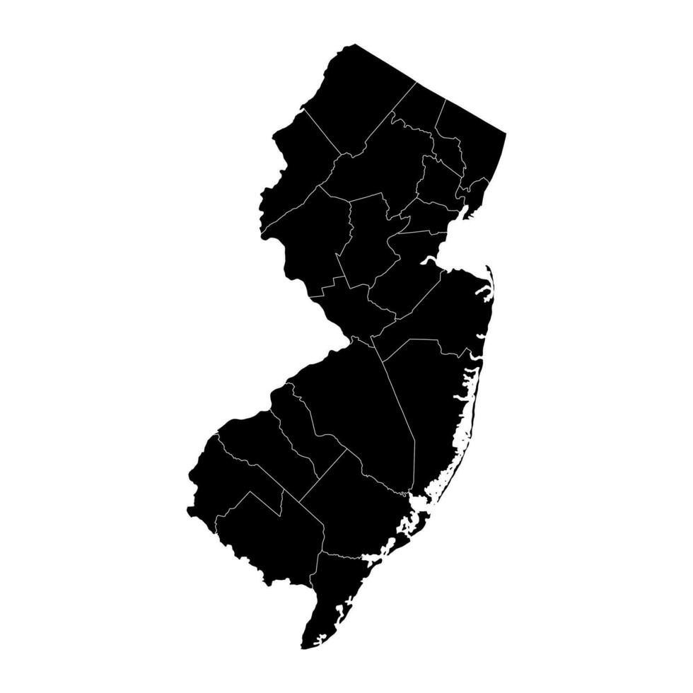 New Jersey state map with counties. Vector illustration.