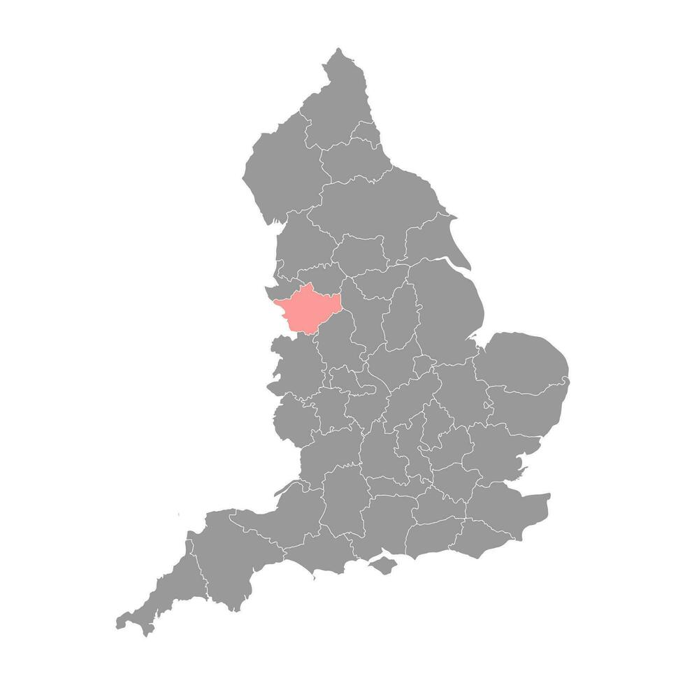 Cheshire mapa, administrativo condado de Inglaterra. vector ilustración.