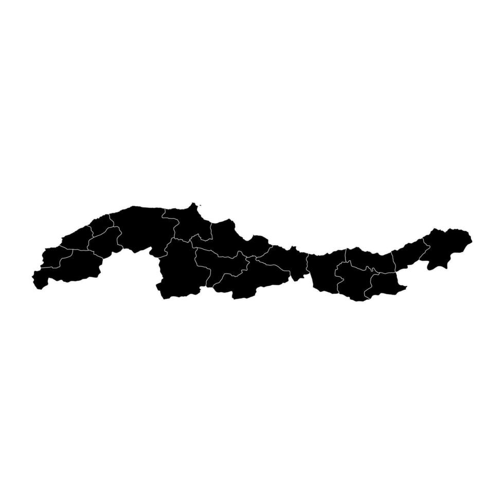Black sea region map, administrative divisions of Turkey. Vector illustration.