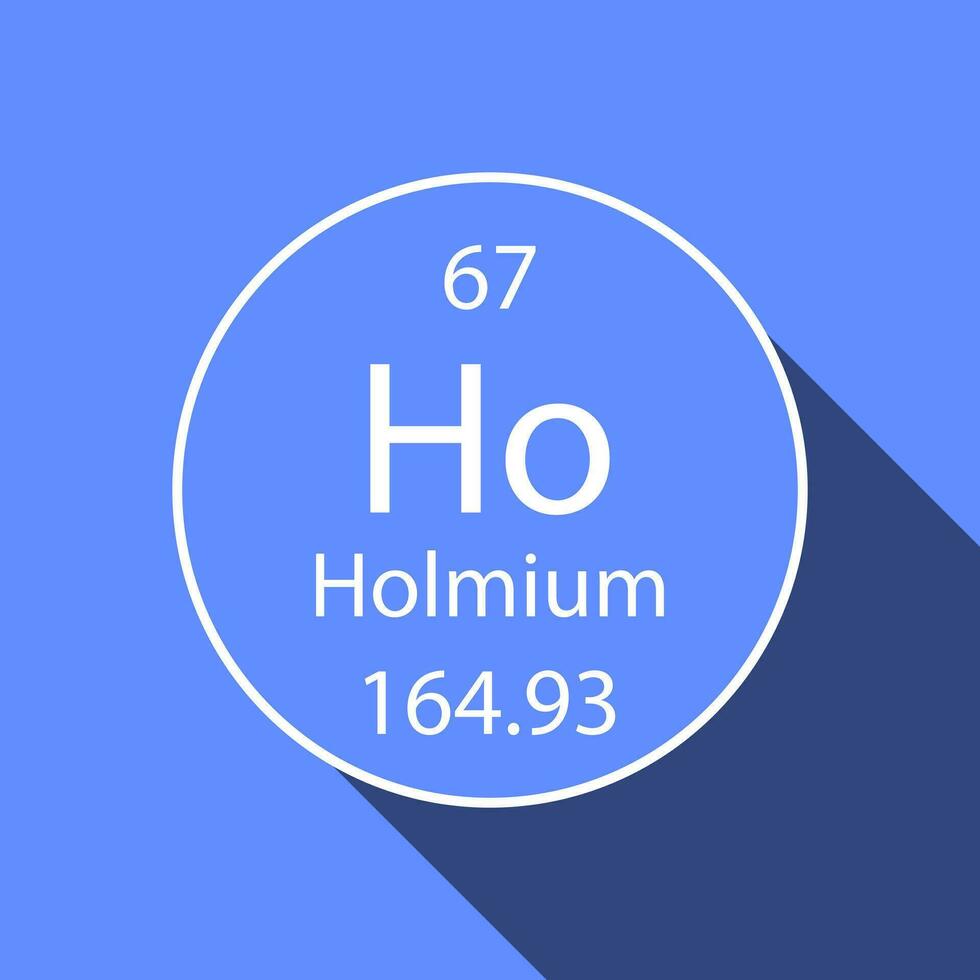 Holmium symbol with long shadow design. Chemical element of the periodic table. Vector illustration.