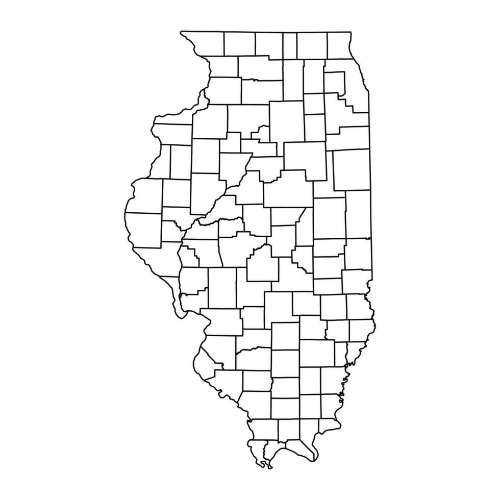 Illinois state map with counties. Vector illustration.