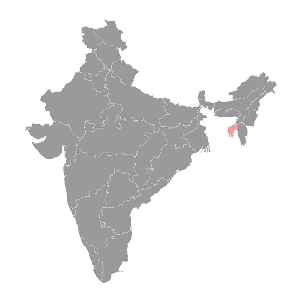 Tripura state map, administrative division of India. Vector illustration.