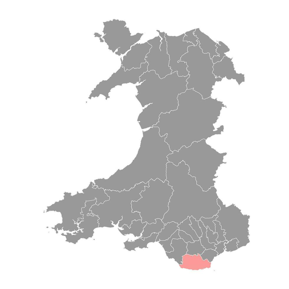 Vale of map, district of Wales. Vector illustration. 25451583