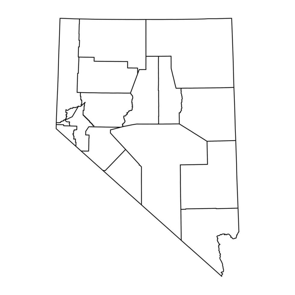 Nevada state map with counties. Vector illustration.