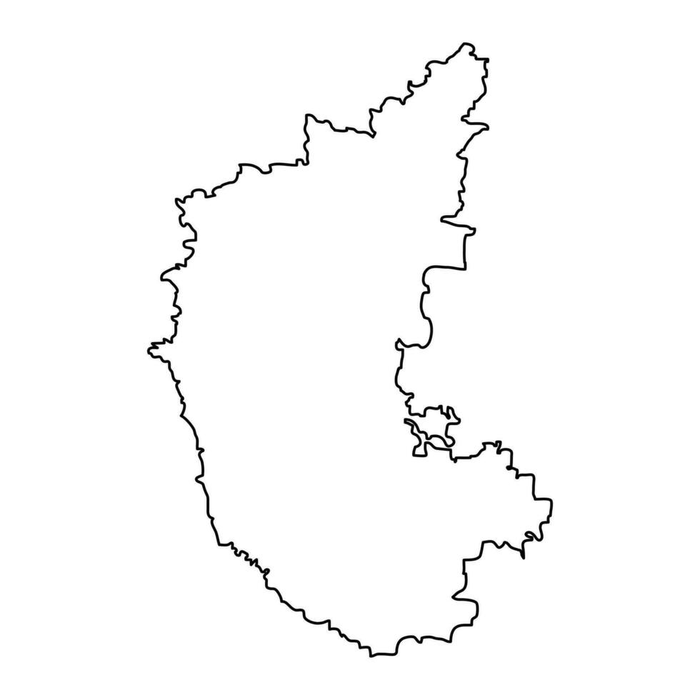 karnataka estado mapa, administrativo división de India. vector ilustración.