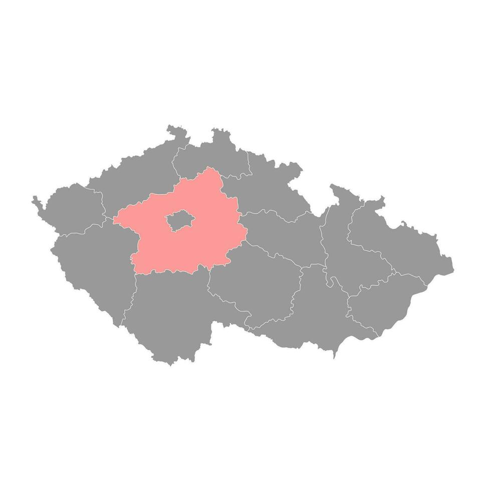 Central Bohemian region administrative unit of the Czech Republic. Vector illustration.