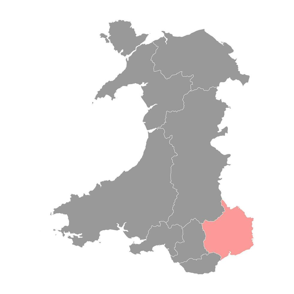 Gwent county, Wales. Vector illustration.