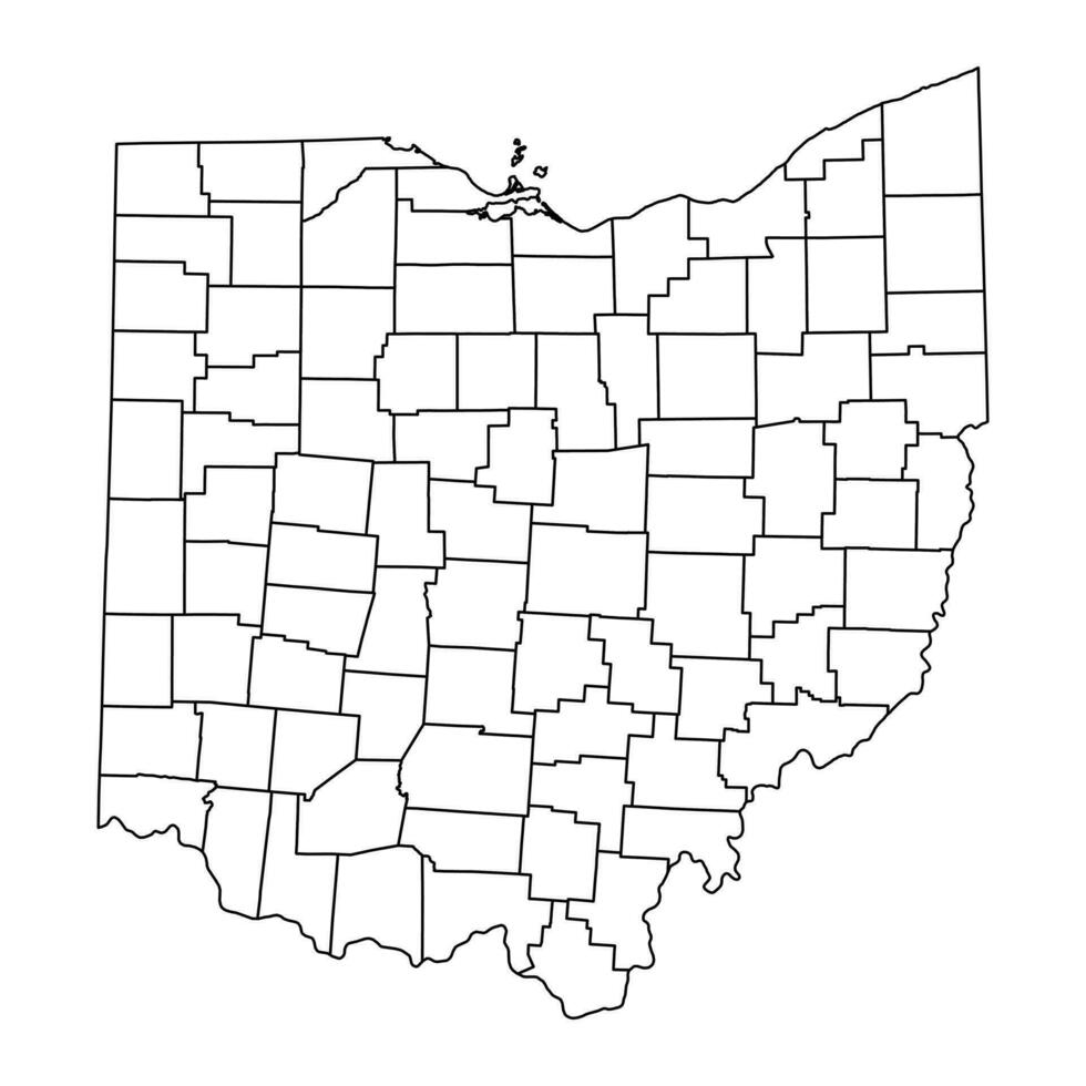 Ohio state map with counties. Vector illustration.