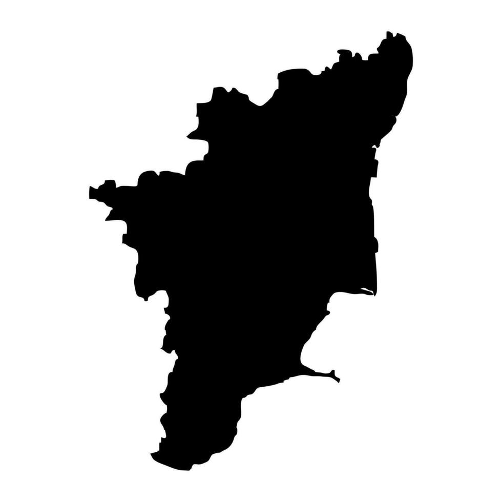 Tamil Nadu state map, administrative division of India. Vector illustration.