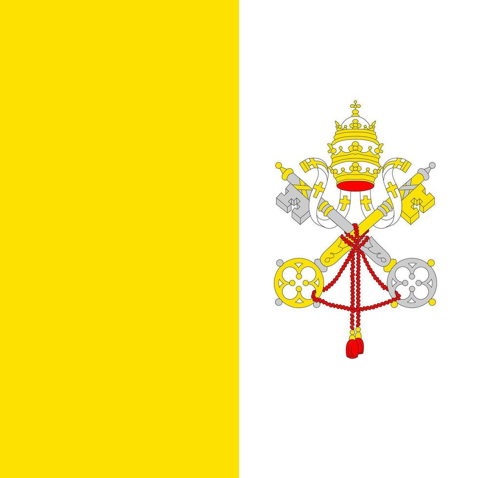 Vatican City flag, official colors and proportion. Vector illustration.