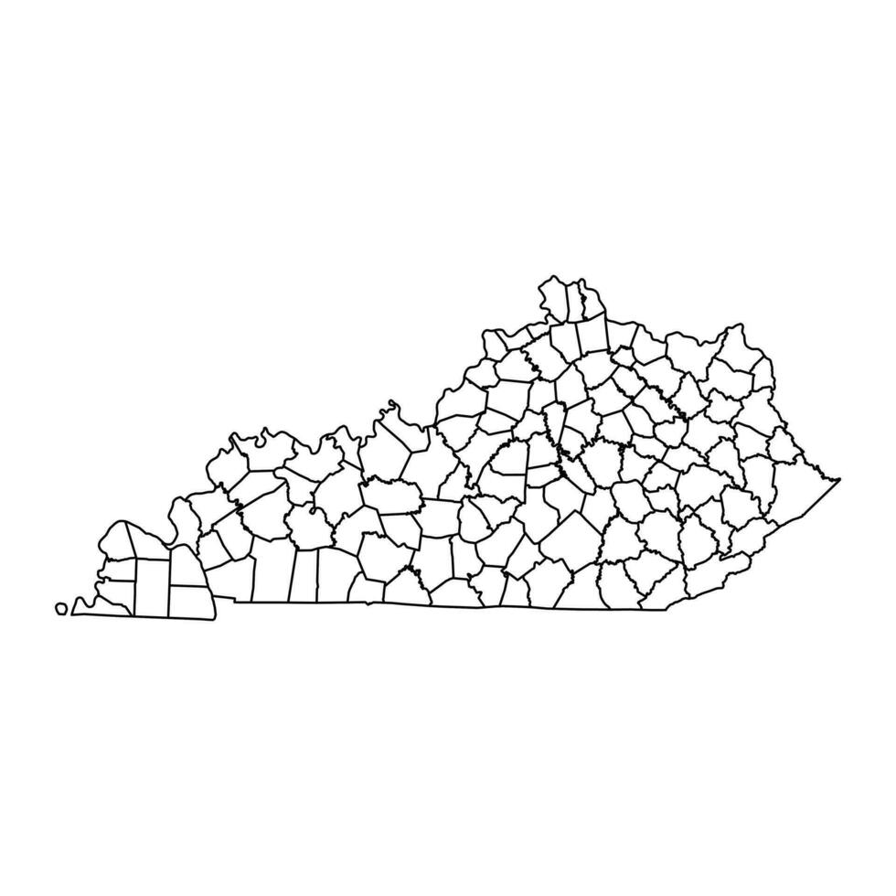 Kentucky state map with counties. Vector illustration.